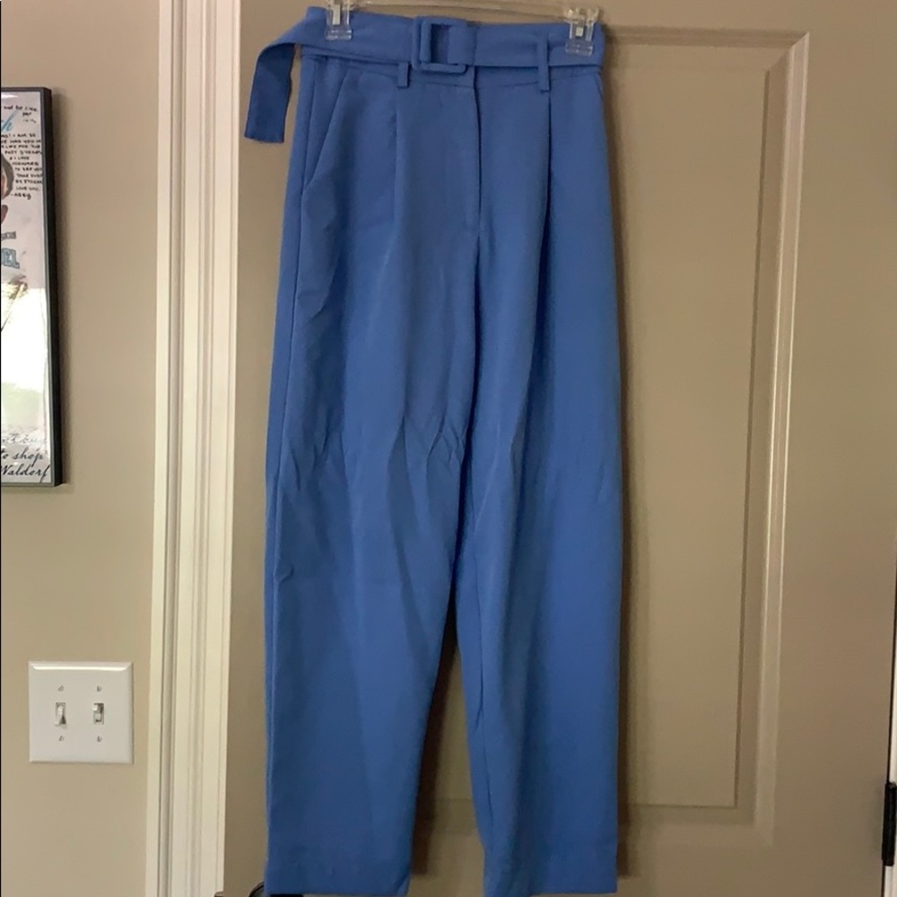 fashion nova blue wide leg pants size small